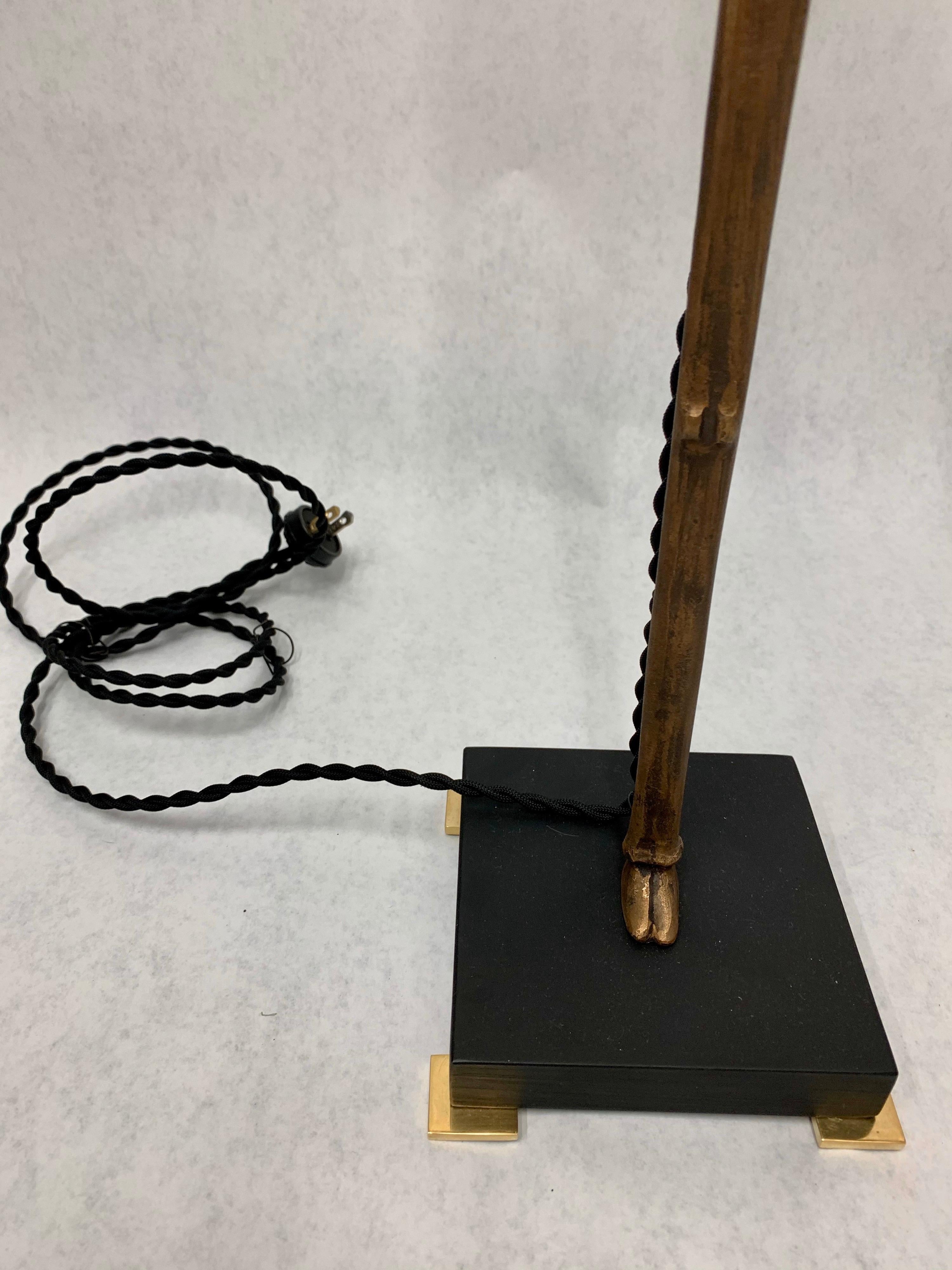 Pair of Vintage Etruscan Bronze Statuette Table Lamps In Good Condition In North Miami, FL