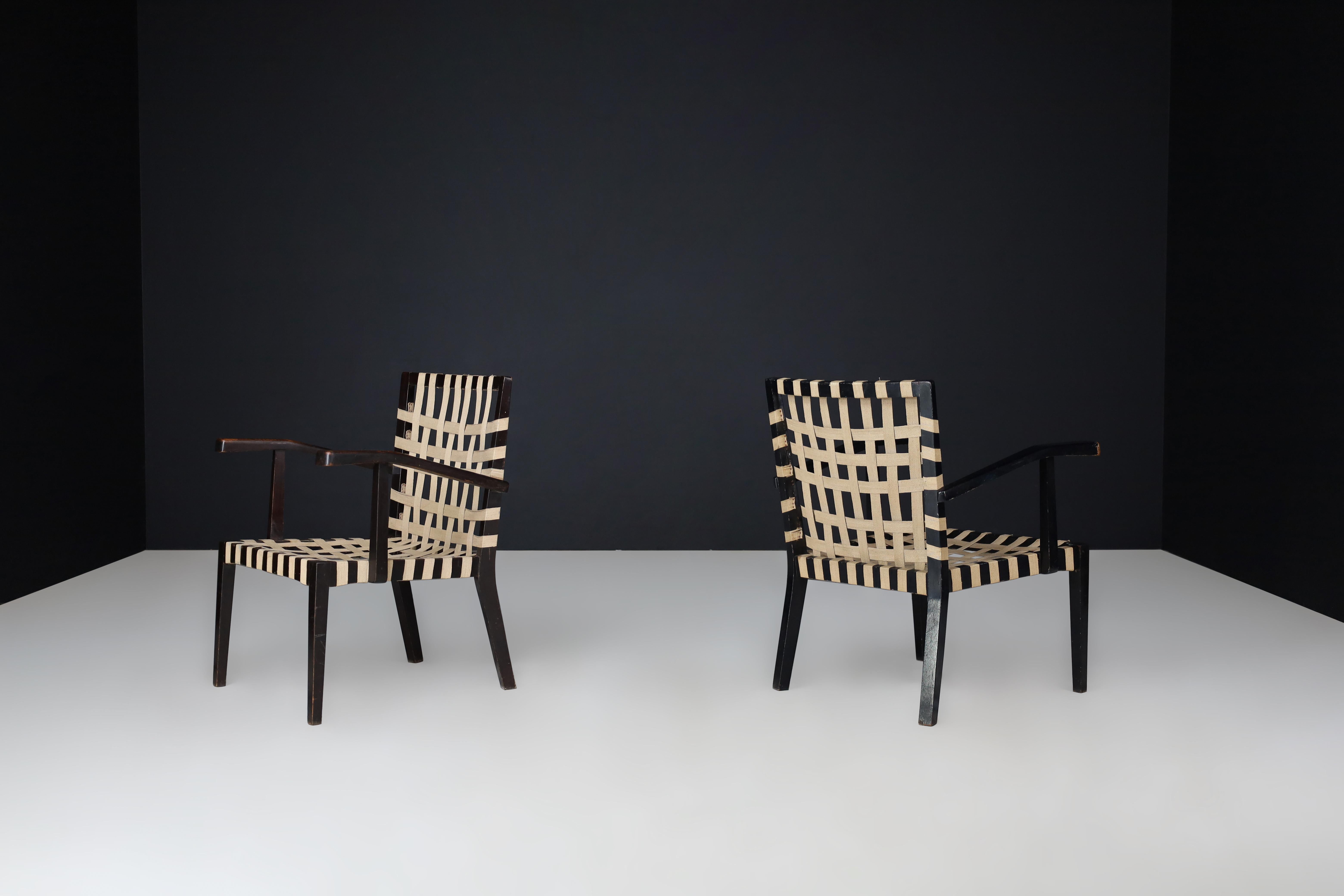 Pair of Vintage European Modernist Armchairs, c. 1930s–1950s For Sale 4