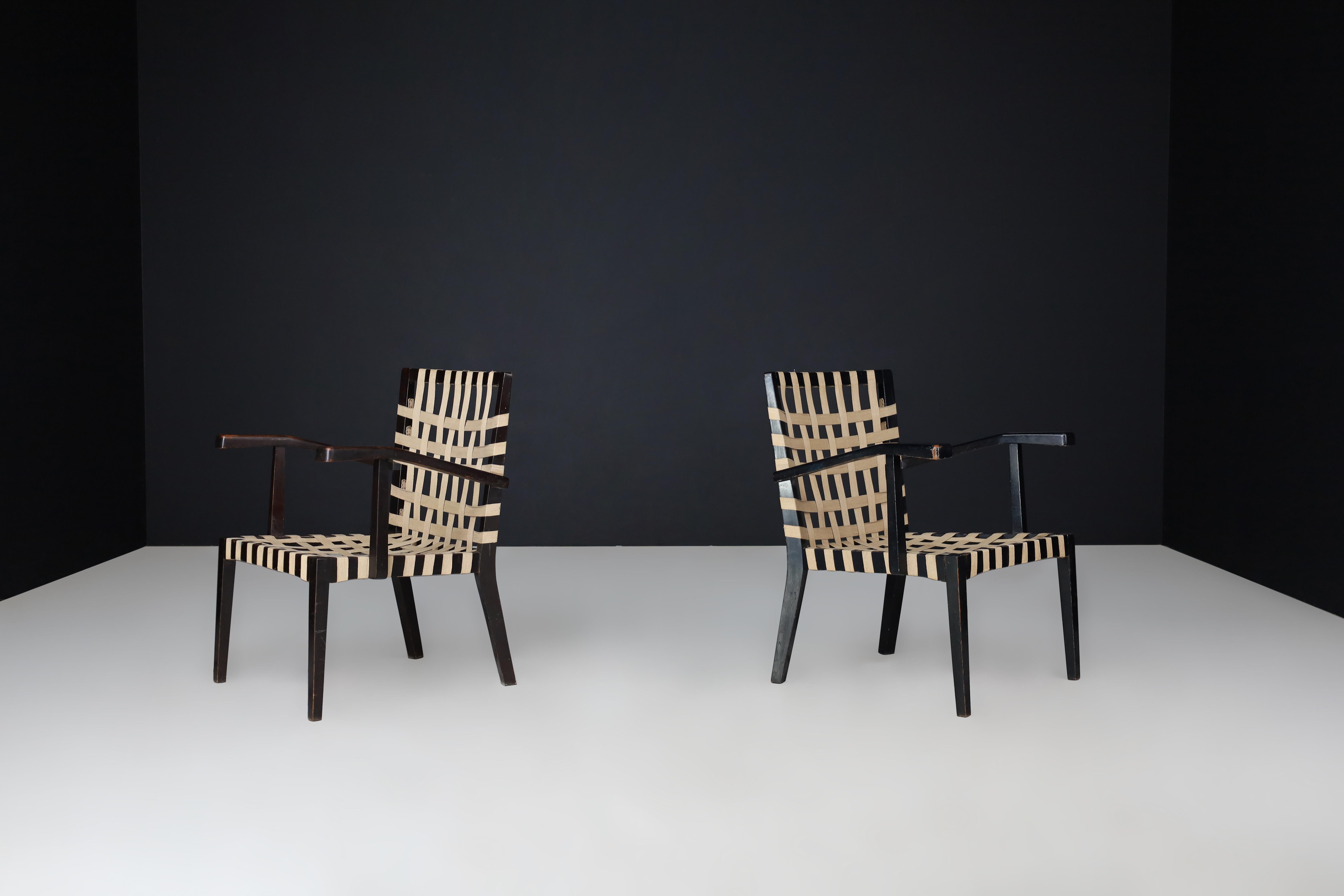 Pair of Vintage European Modernist Armchairs, c. 1930s–1950s For Sale 5