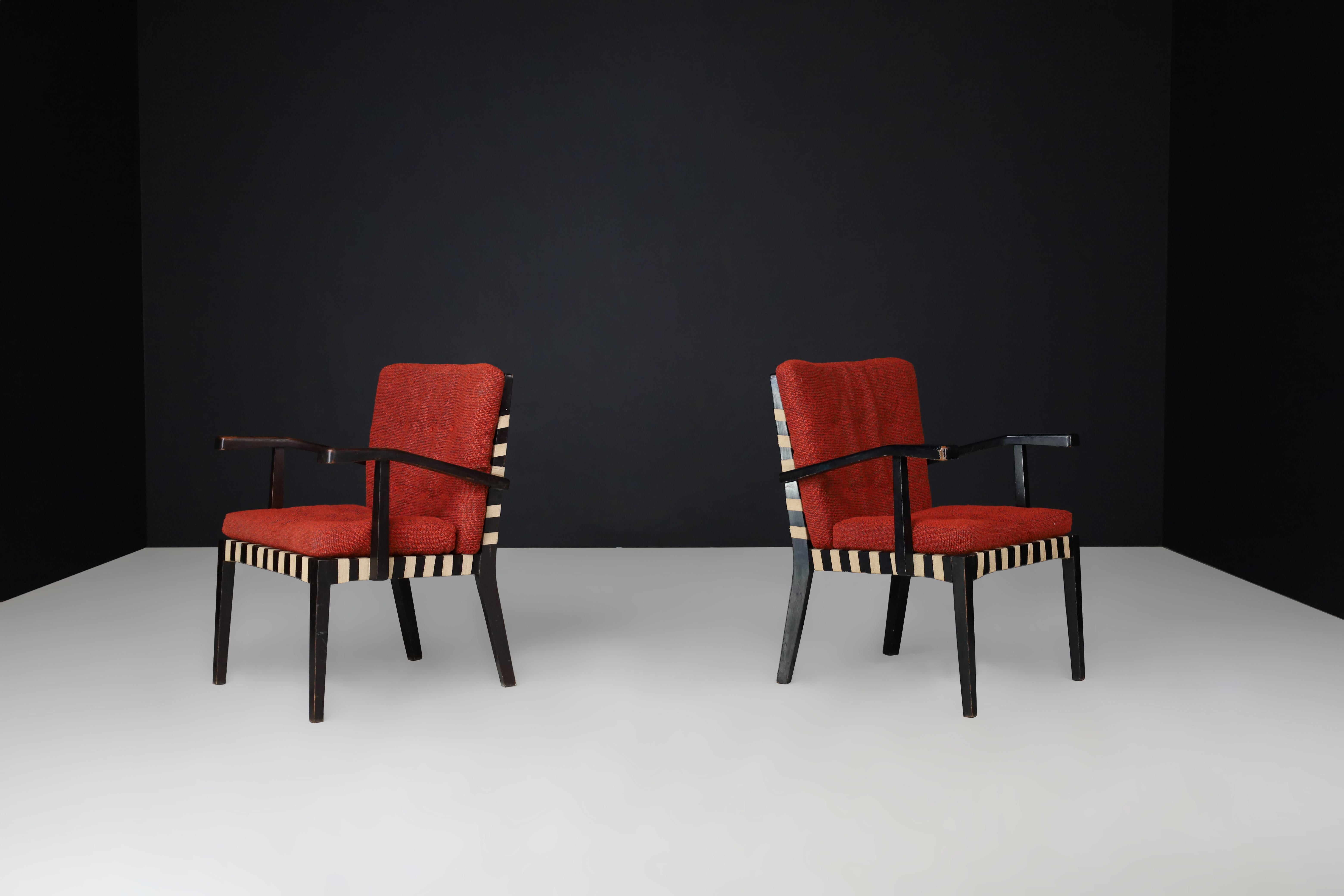 Pair of Vintage European Modernist Armchairs, c. 1930s–1950s For Sale 6