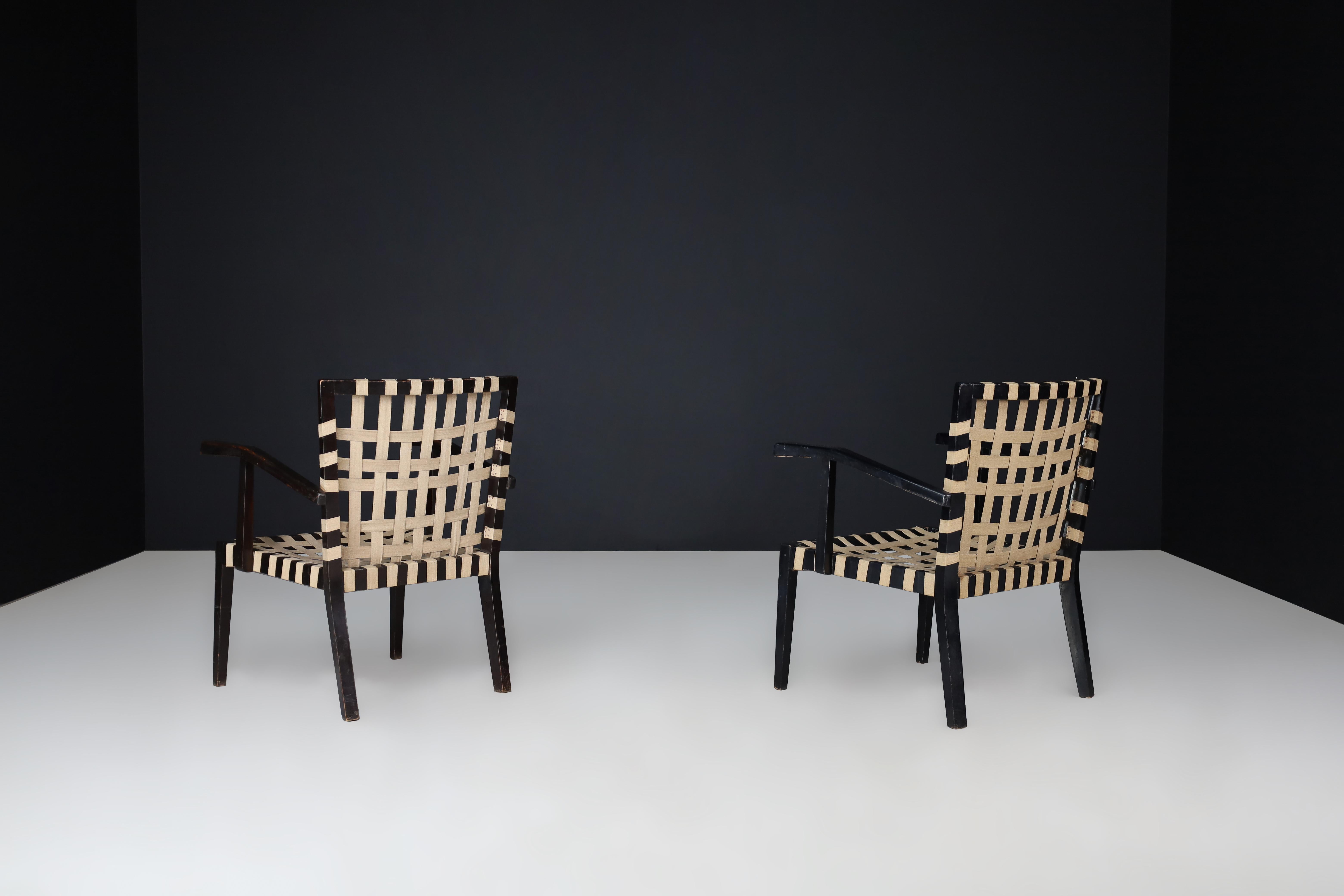 Pair of Vintage European Modernist Armchairs, c. 1930s–1950s For Sale 7