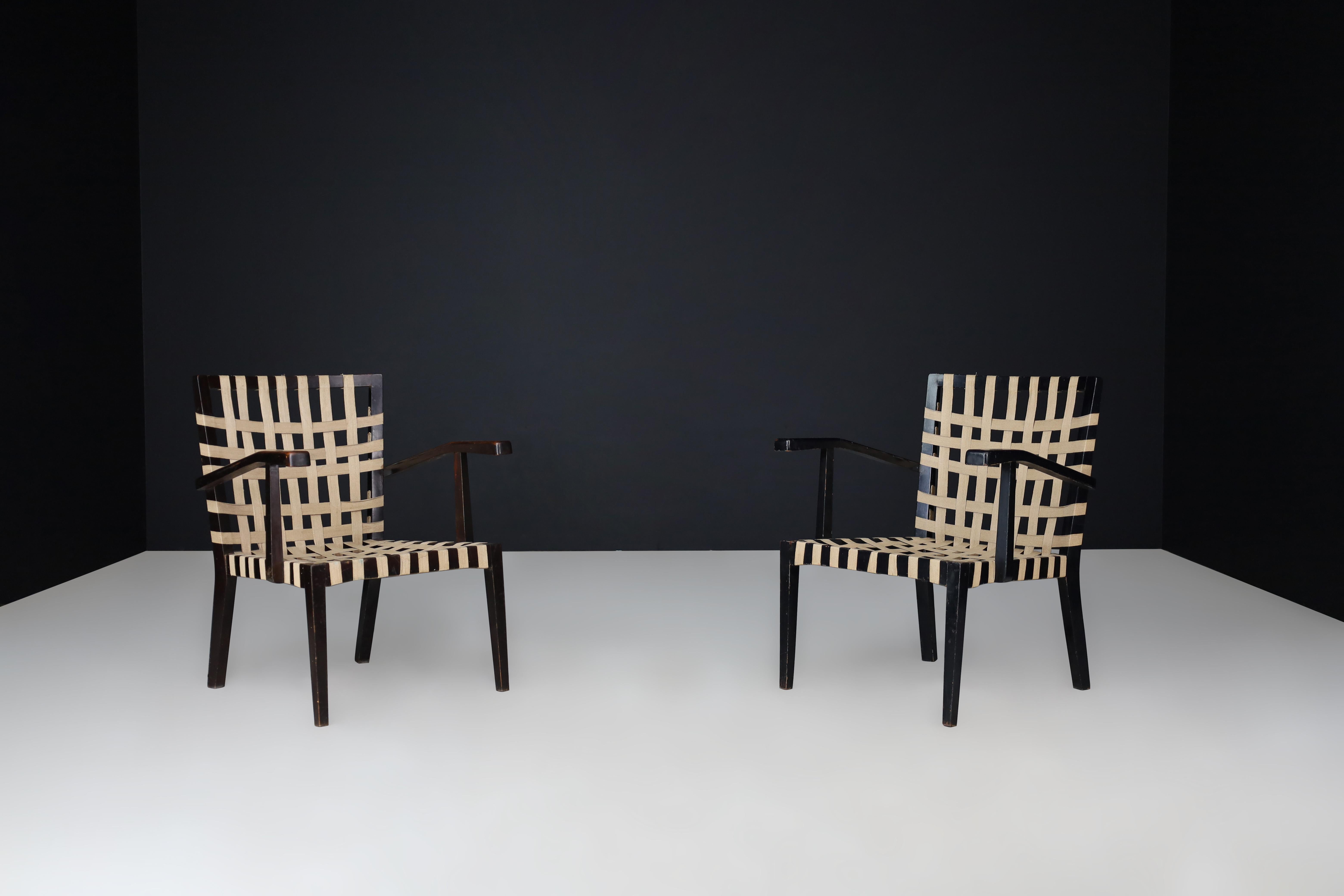Pair of Vintage European Modernist Armchairs, c. 1930s–1950s For Sale 8