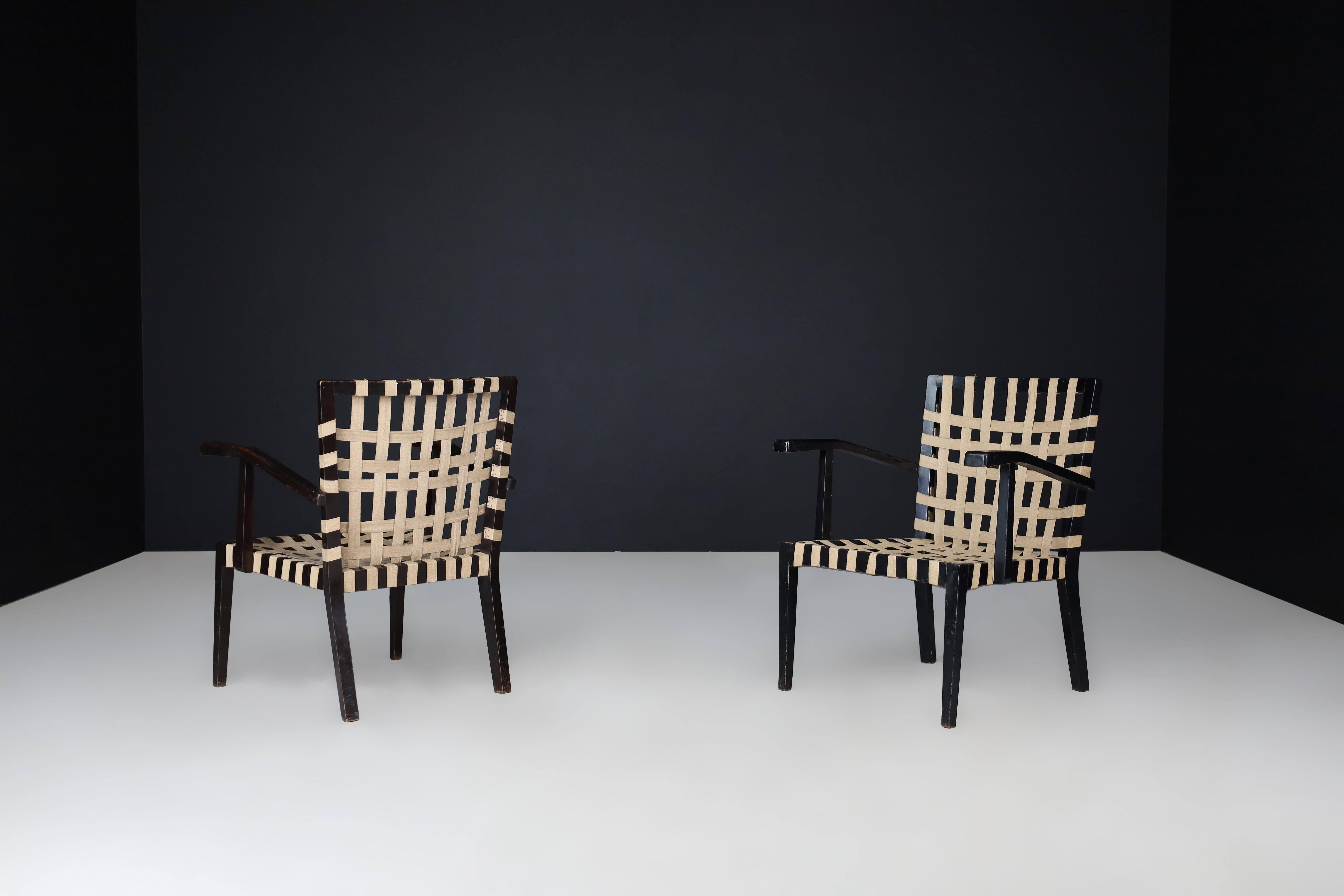 Pair of Vintage European Modernist Armchairs, c. 1930s–1950s For Sale 9