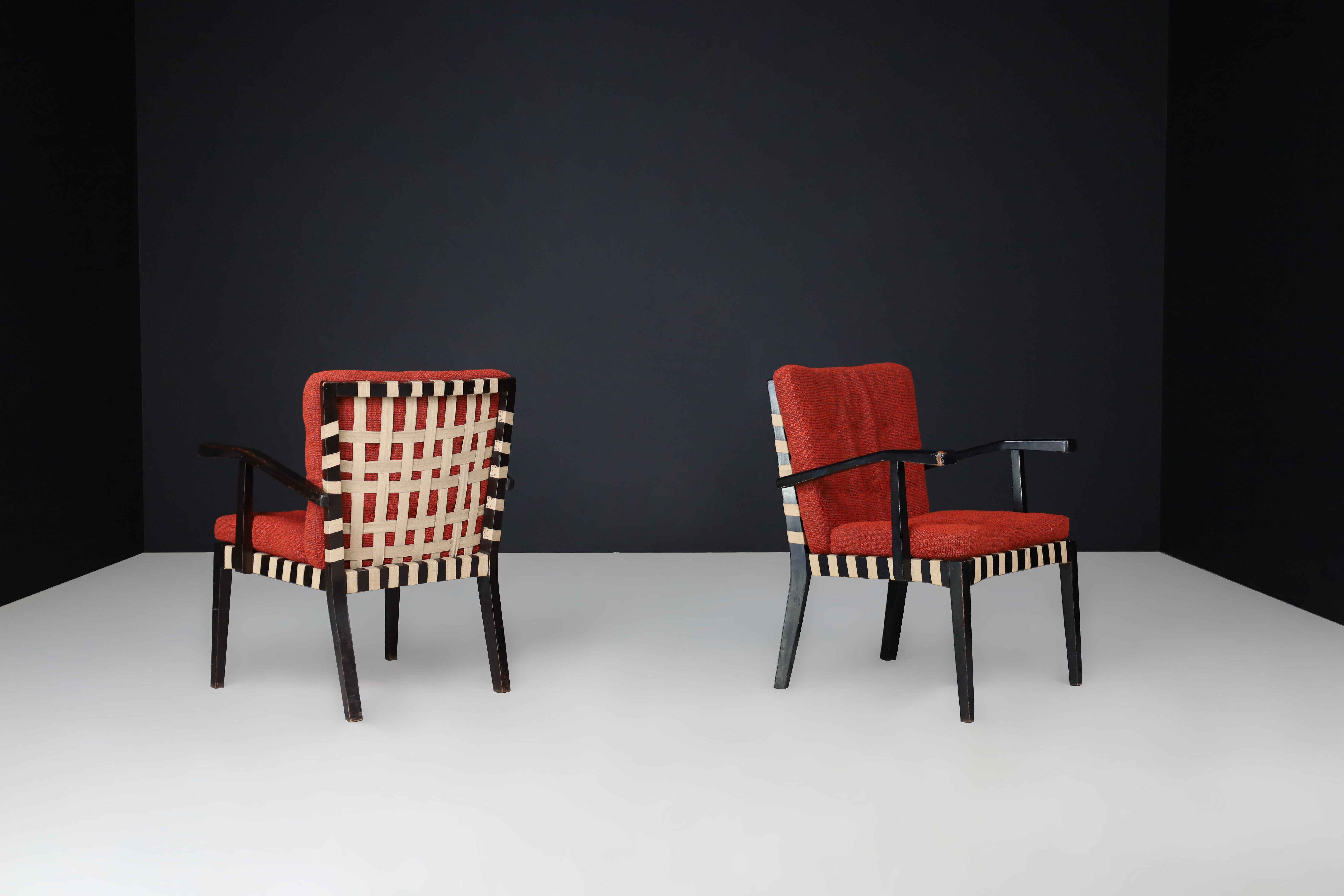 Pair of Vintage European Modernist Armchairs, c. 1930s–1950s For Sale 1
