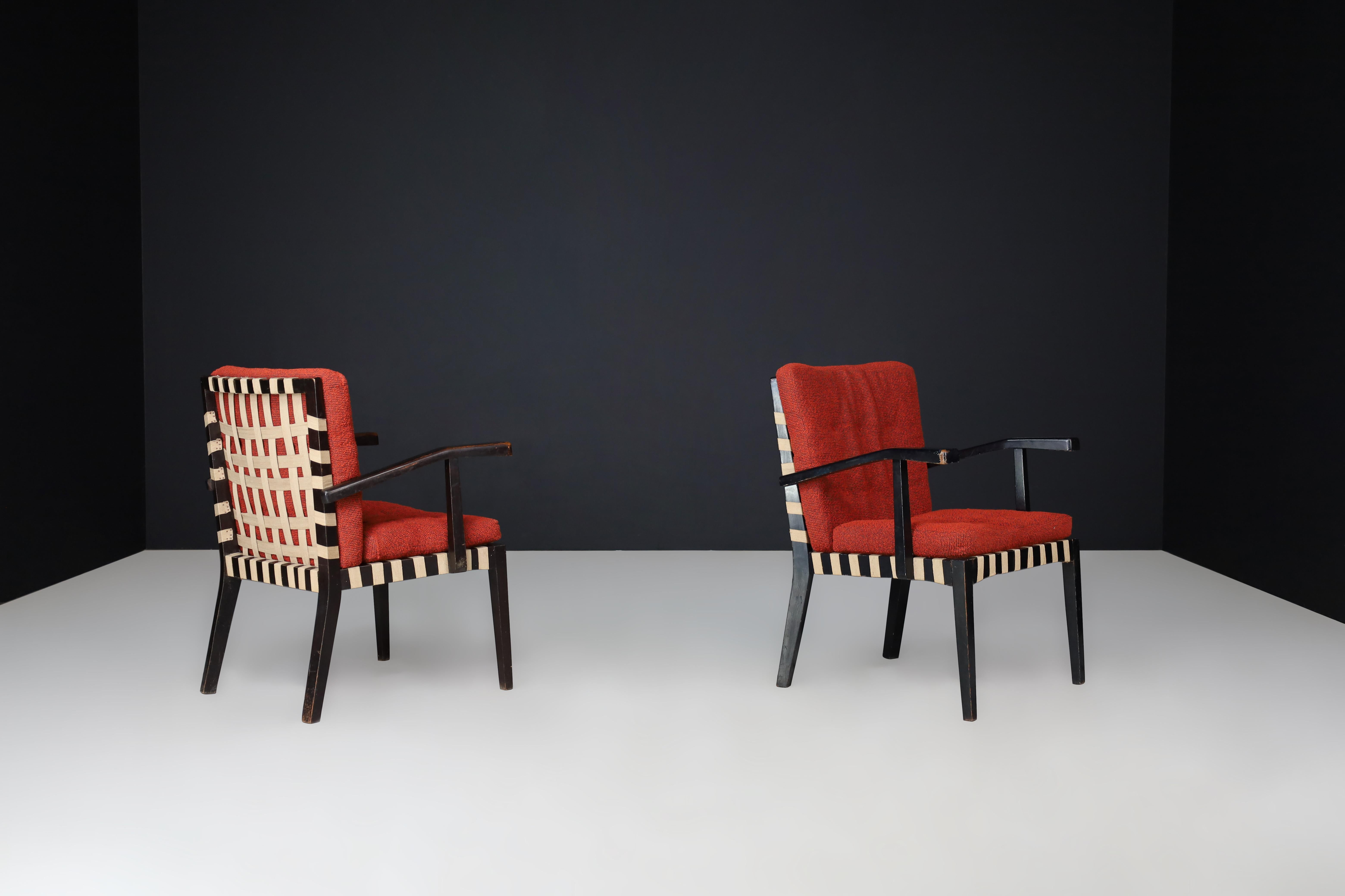 Pair of Vintage European Modernist Armchairs, c. 1930s–1950s For Sale 2