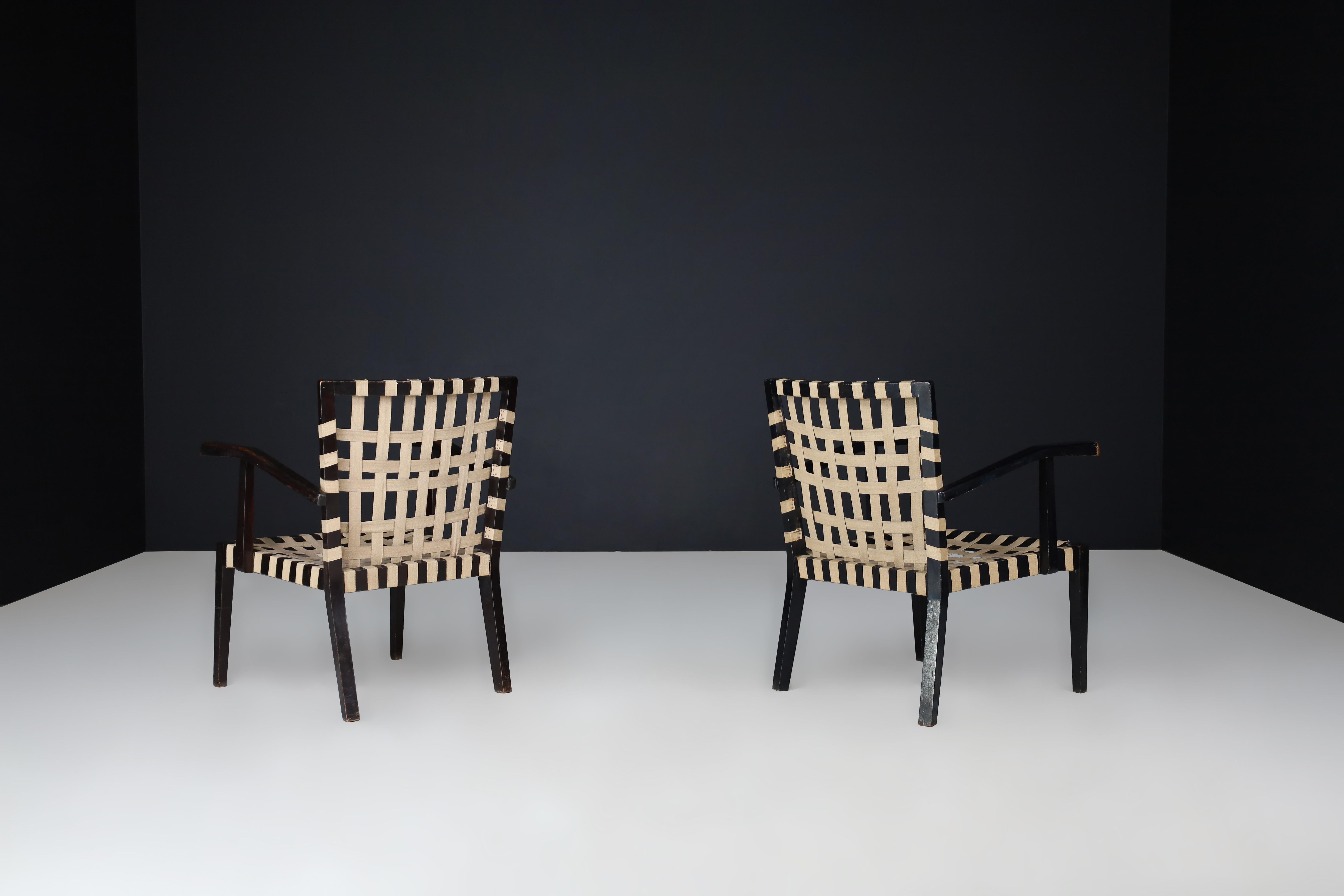 Pair of Vintage European Modernist Armchairs, c. 1930s–1950s For Sale 3