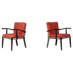 Pair of Vintage European Modernist Armchairs, c. 1930s–1950s