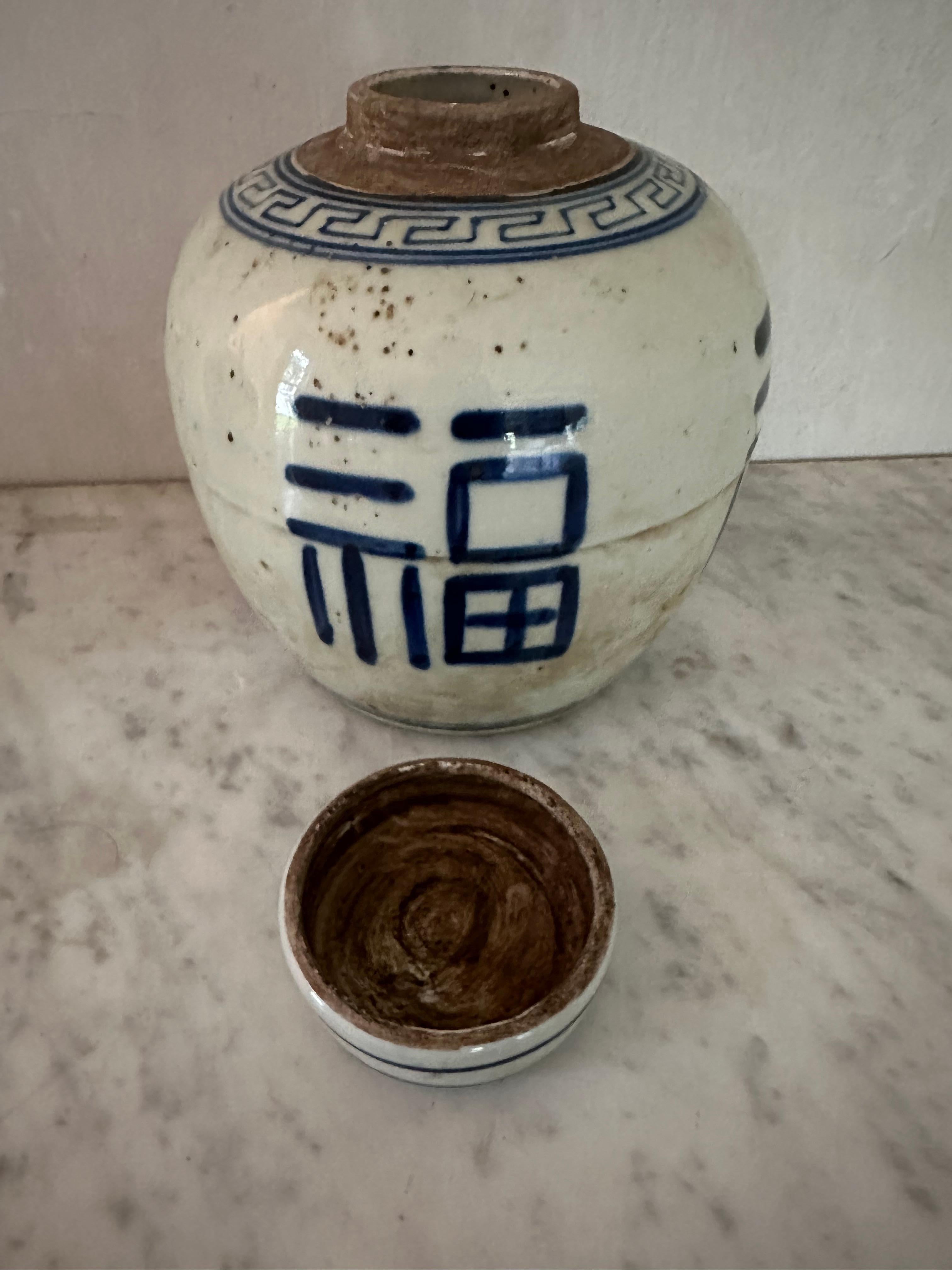 Chinois Paire de pots à gingembre chinois d'exportation bleu et blanc en vente