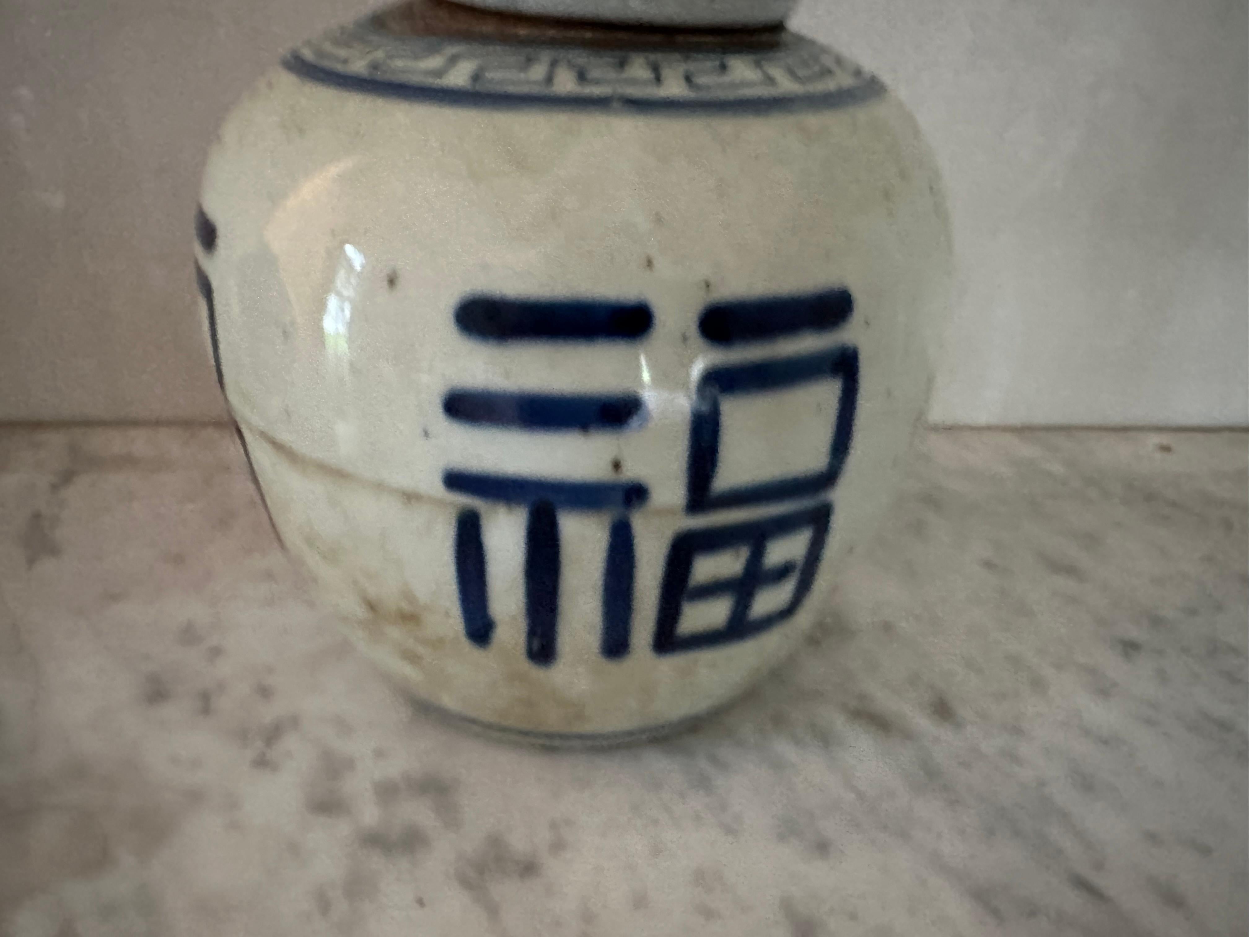Porcelaine Paire de pots à gingembre chinois d'exportation bleu et blanc en vente