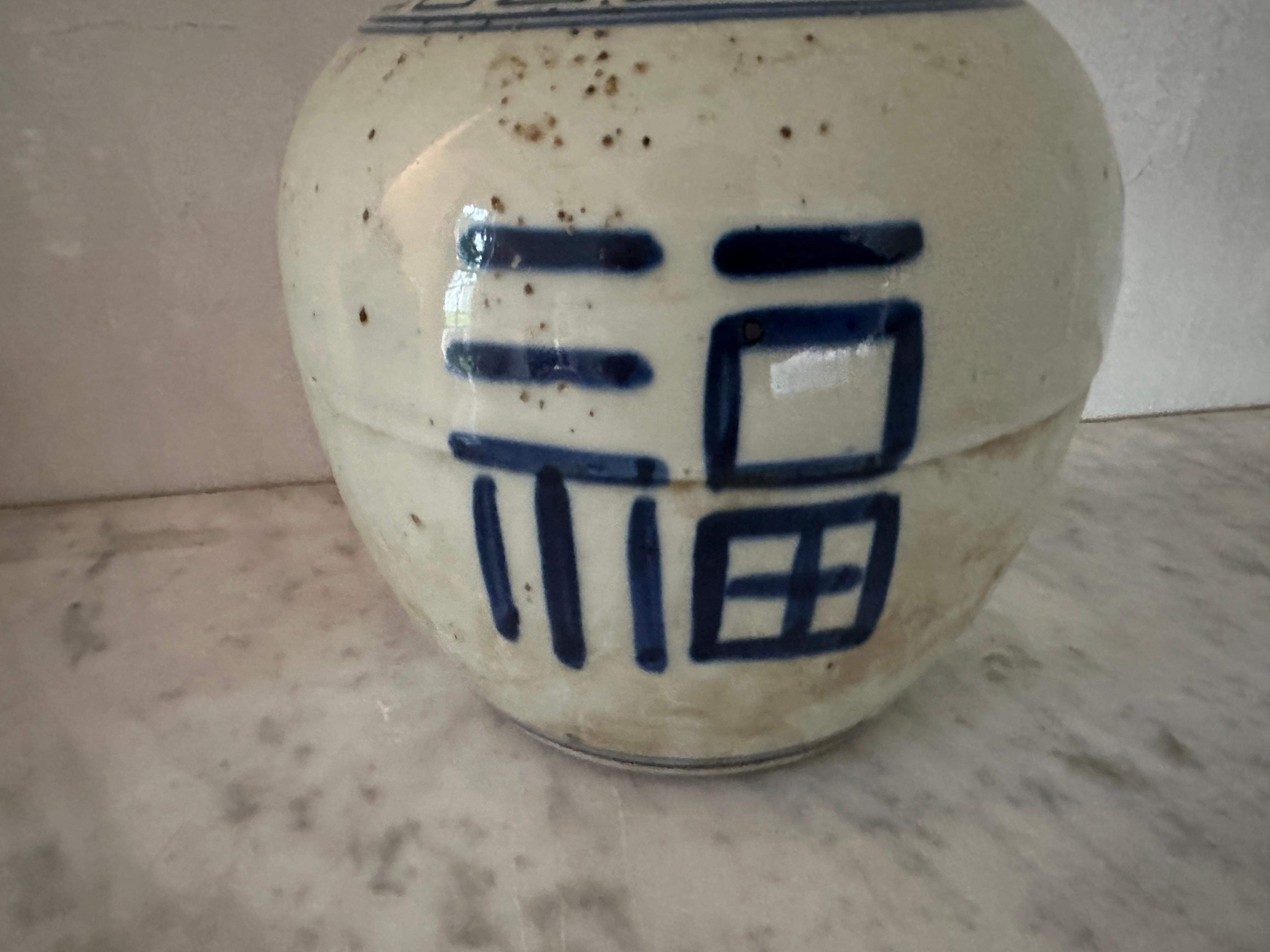 Paire de pots à gingembre chinois d'exportation bleu et blanc en vente 1