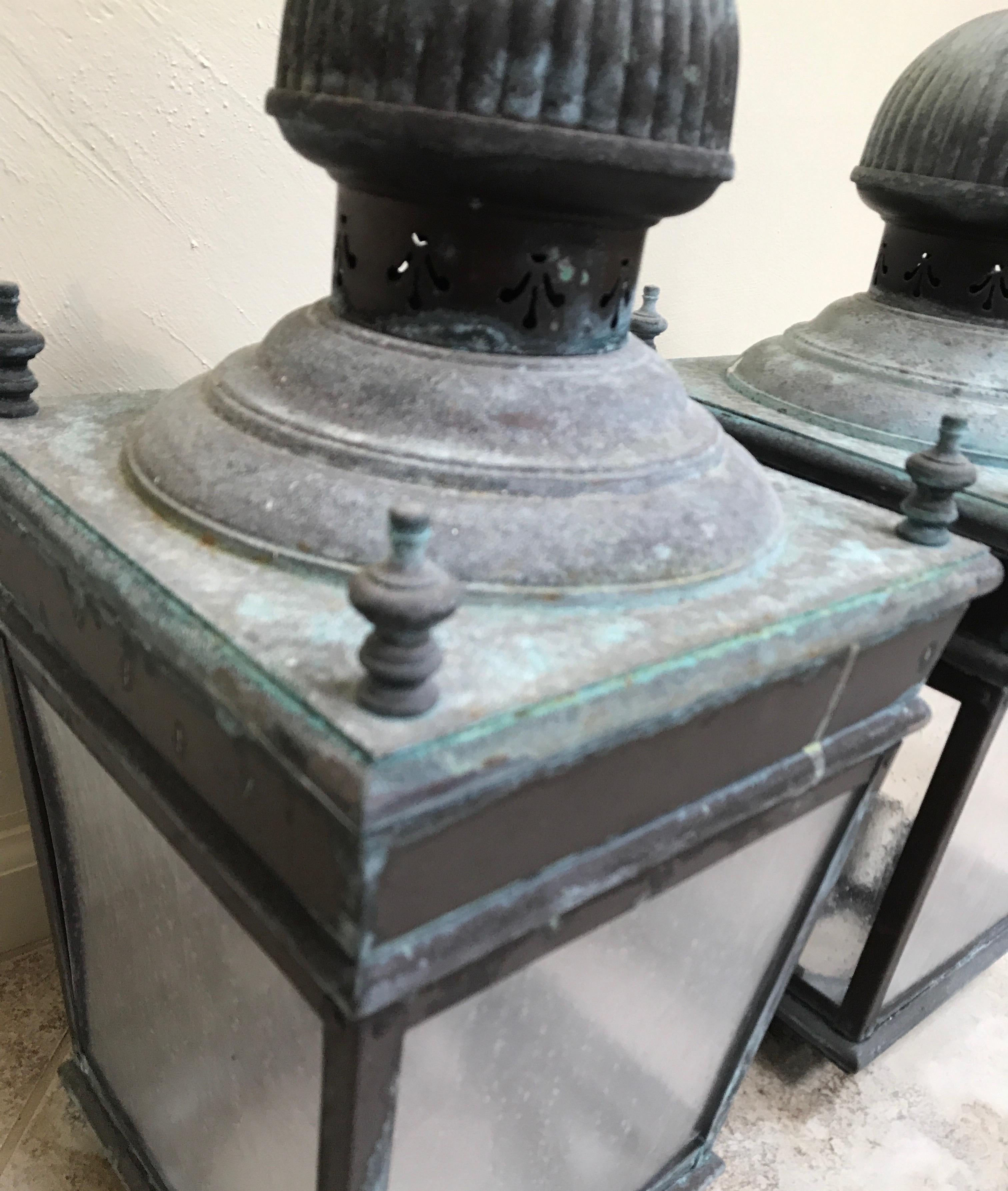 American Pair of Vintage Exterior Lanterns