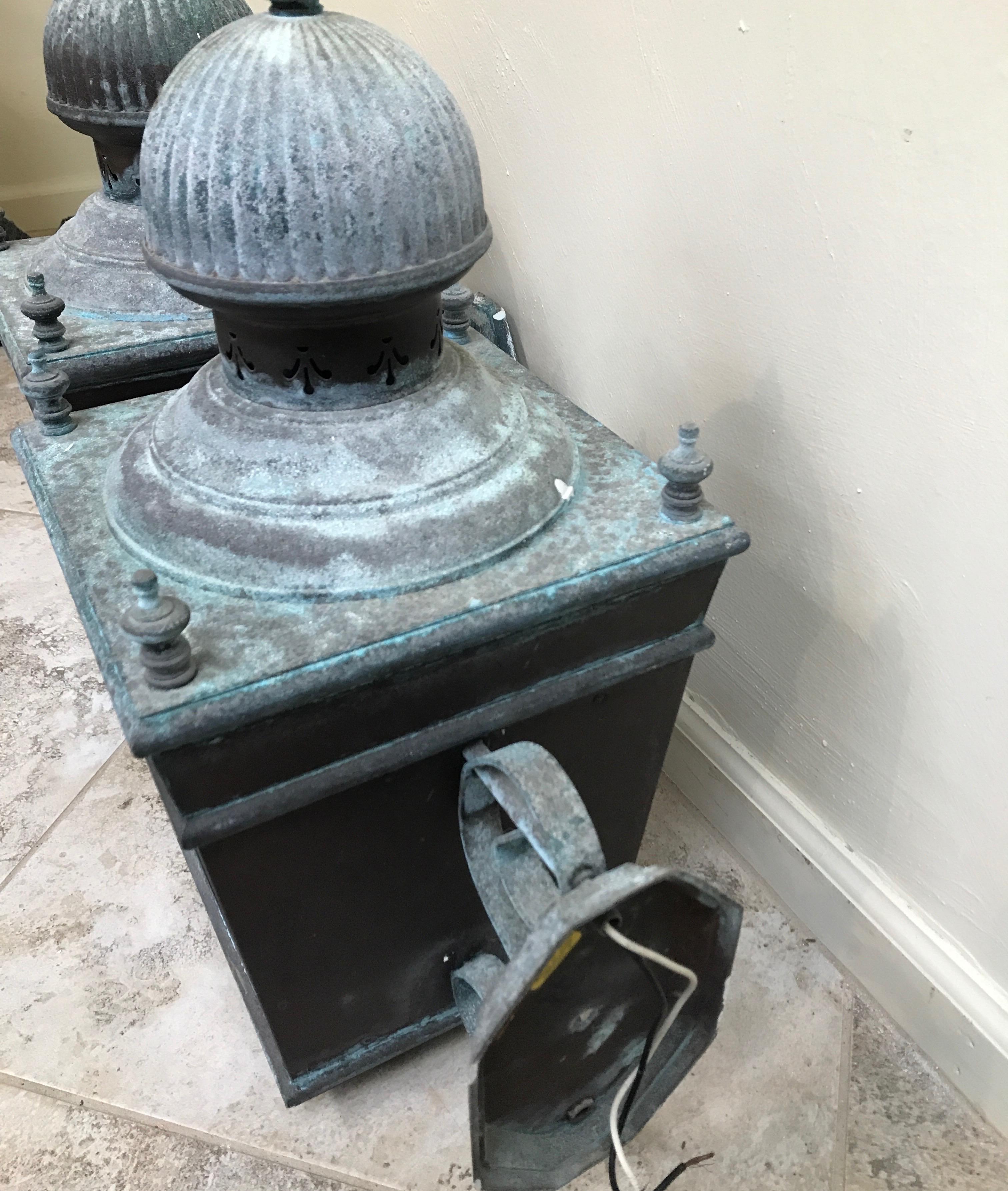 20th Century Pair of Vintage Exterior Lanterns