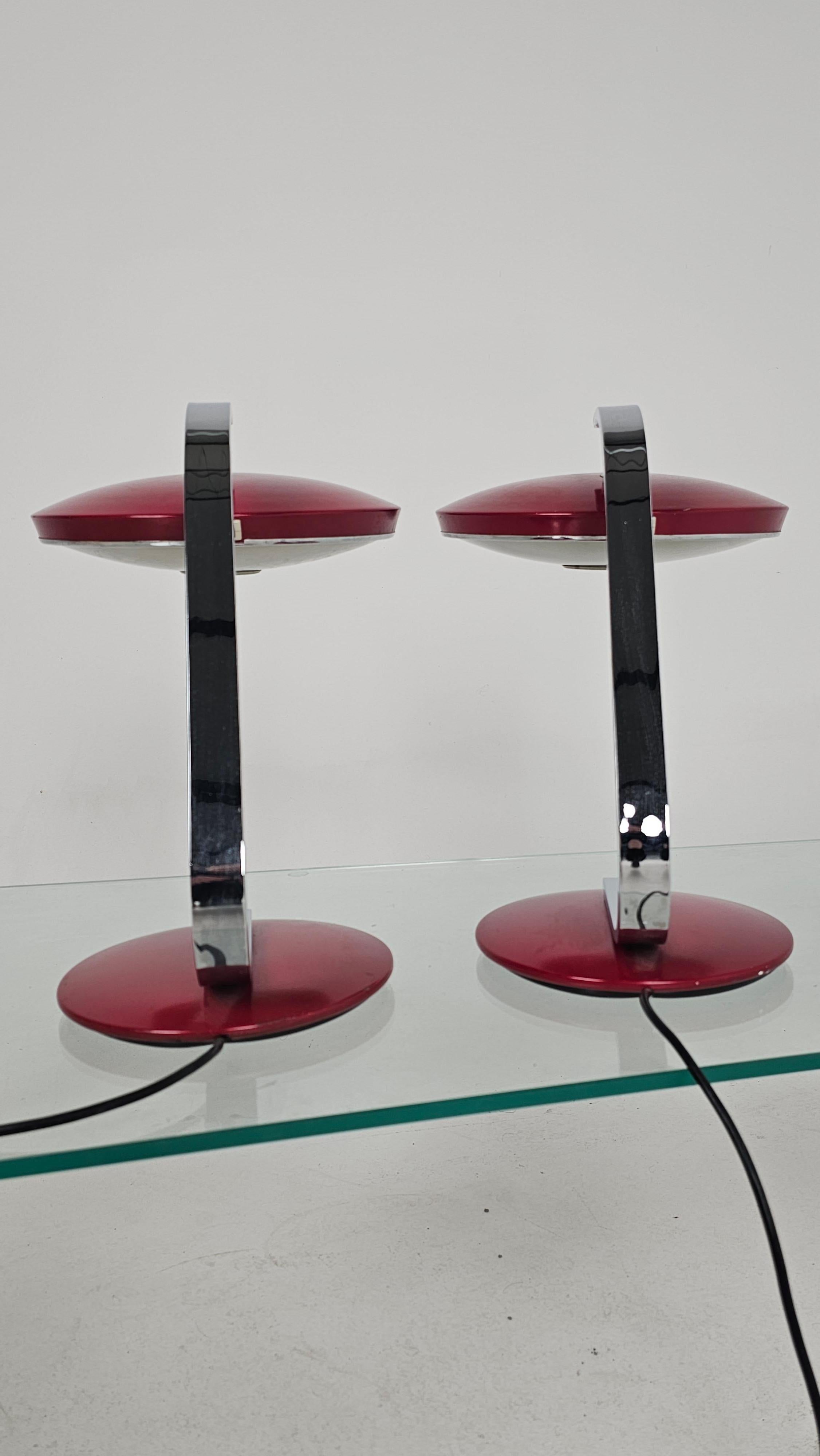 Milieu du XXe siècle Paire de lampes de table vintage Fase en vente