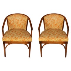 Pair of Vintage Faux Bamboo Arm Chairs 