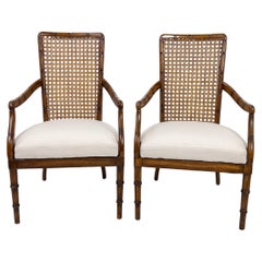 Pair of Vintage Faux Bamboo Chairs