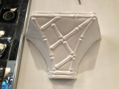 Coppia di mensole da parete vintage in finto bambù