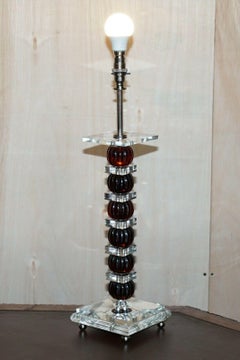 Pair of Vintage Faux Crystal Table Lamps from the Mayfair Hotel London