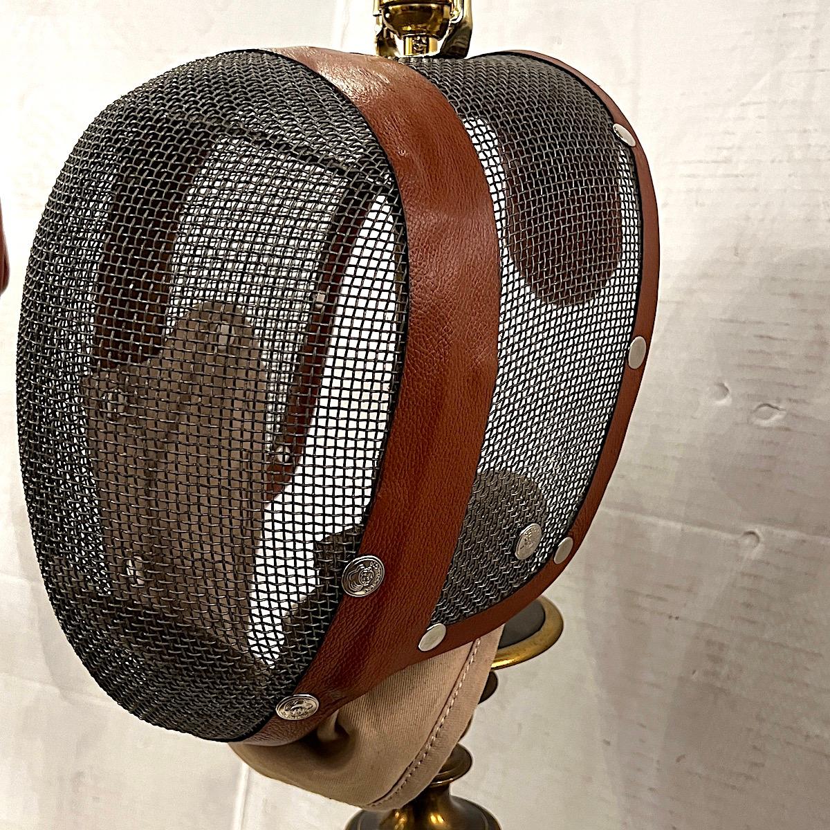 French Pair of Vintage Fencing Mask Lamps For Sale