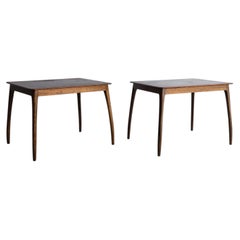 Pair of Vintage Figured Oak Side or End Tables, Mid 20th Century