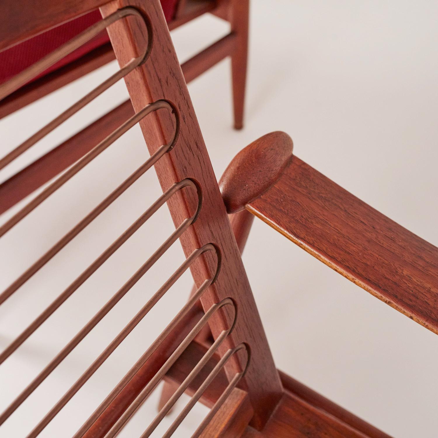 Pair of Vintage Fin Juhl Teak Wood Armchairs 1