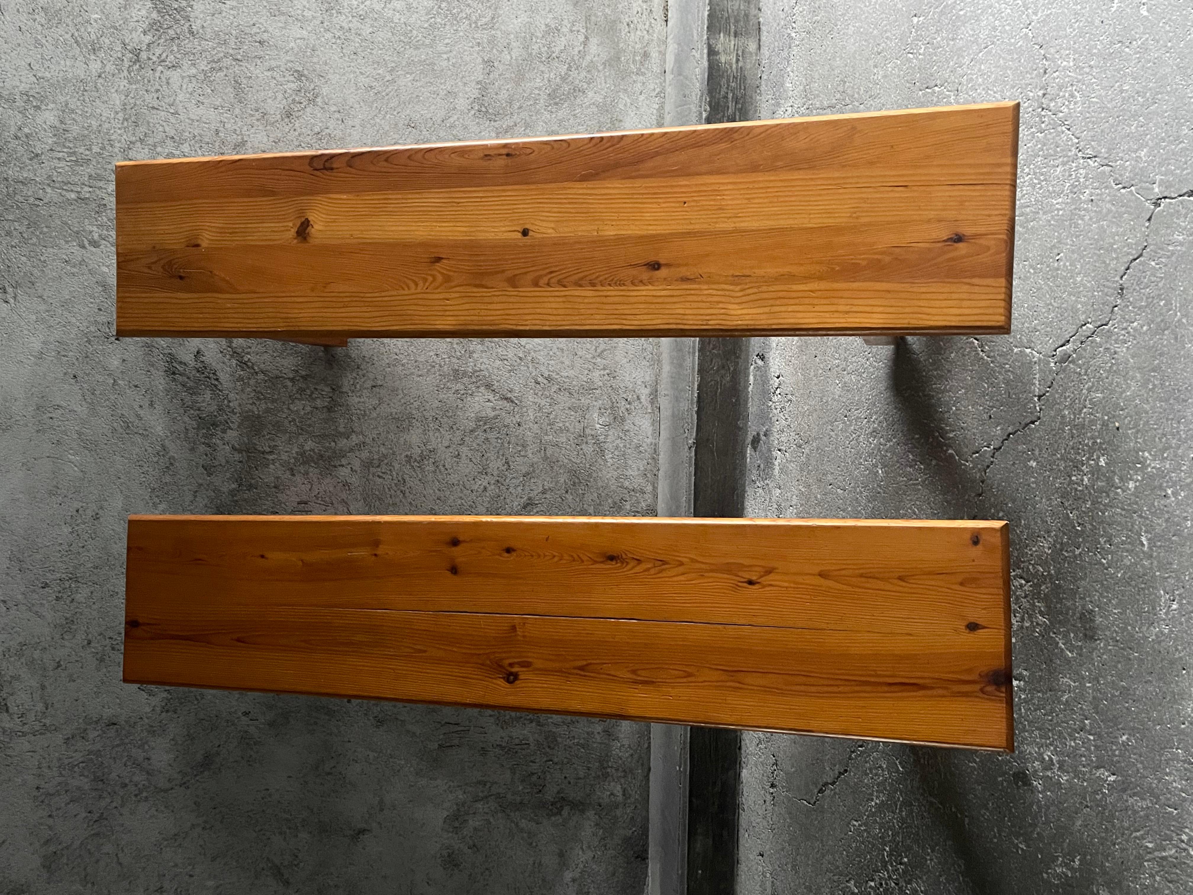 Pair of vintage fir benches For Sale 6