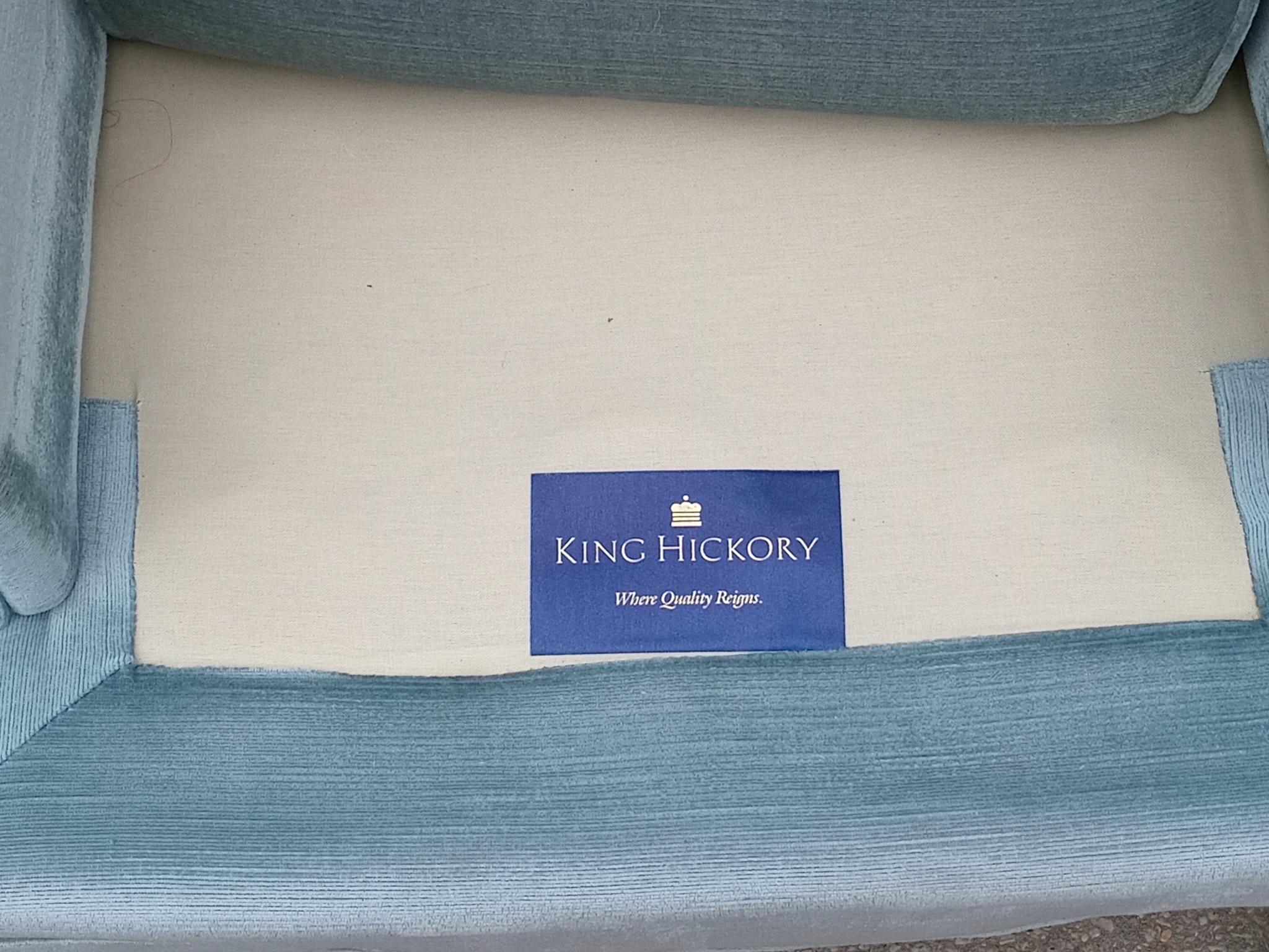 Fabric Pair of Vintage Fireside Wingback Chairs by King Hickory