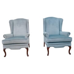 Pair of Used Fireside Wingback Chairs by King Hickory