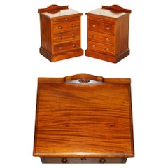 PAIR OF Used FLAMED HARDWOOD BEDSIDE TABLE NiGHTSTAND DRAWERS PART SUITE