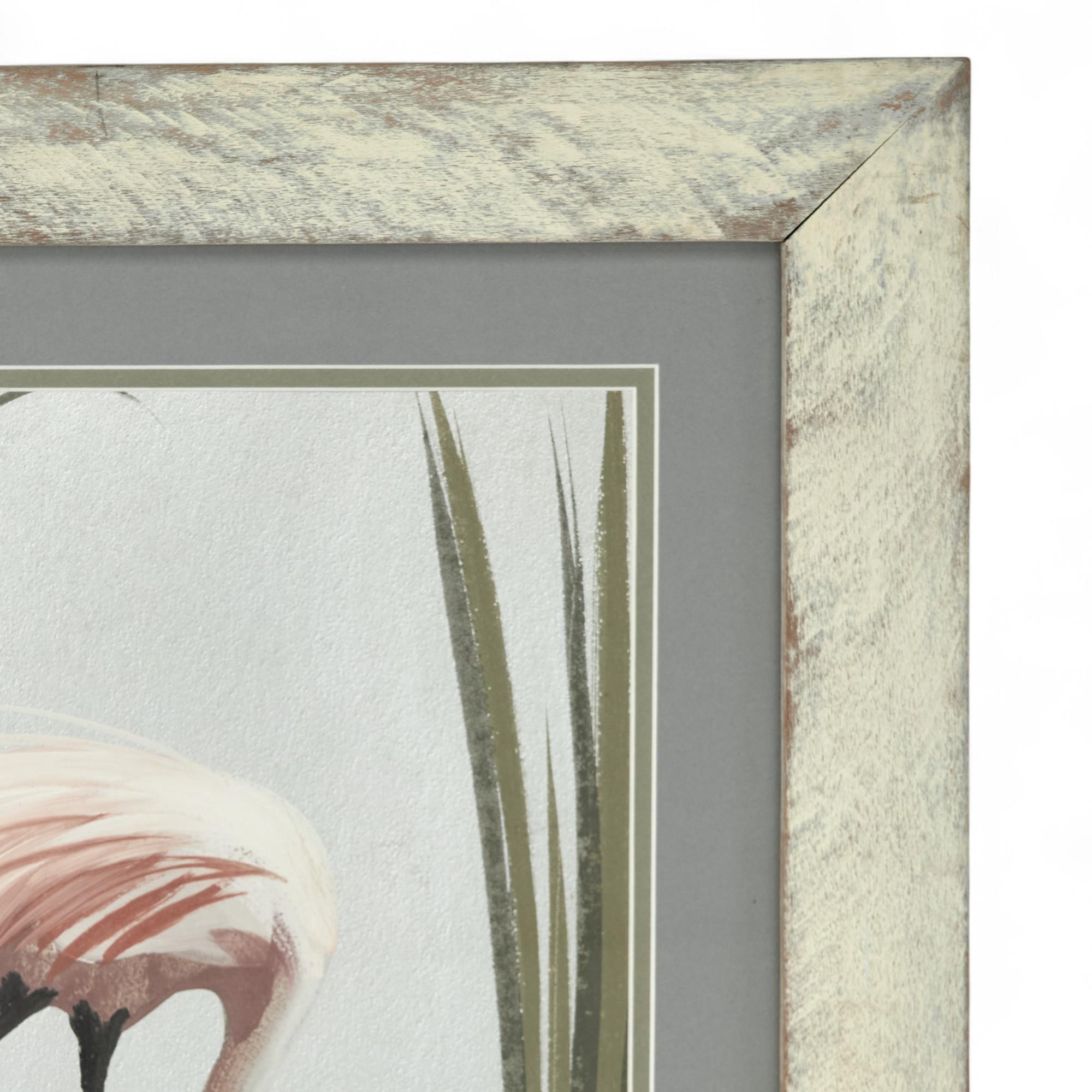 Paar Flamingo-Gemälde im Vintage-Stil (Moderne der Mitte des Jahrhunderts) im Angebot