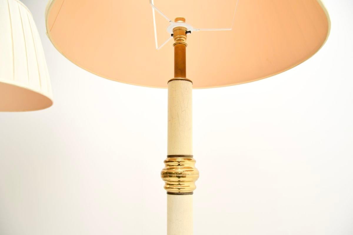 Enameled Pair of Vintage Floor Lamps by Clive Rowland For Sale