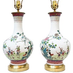 Pair of Vintage Floral lamps