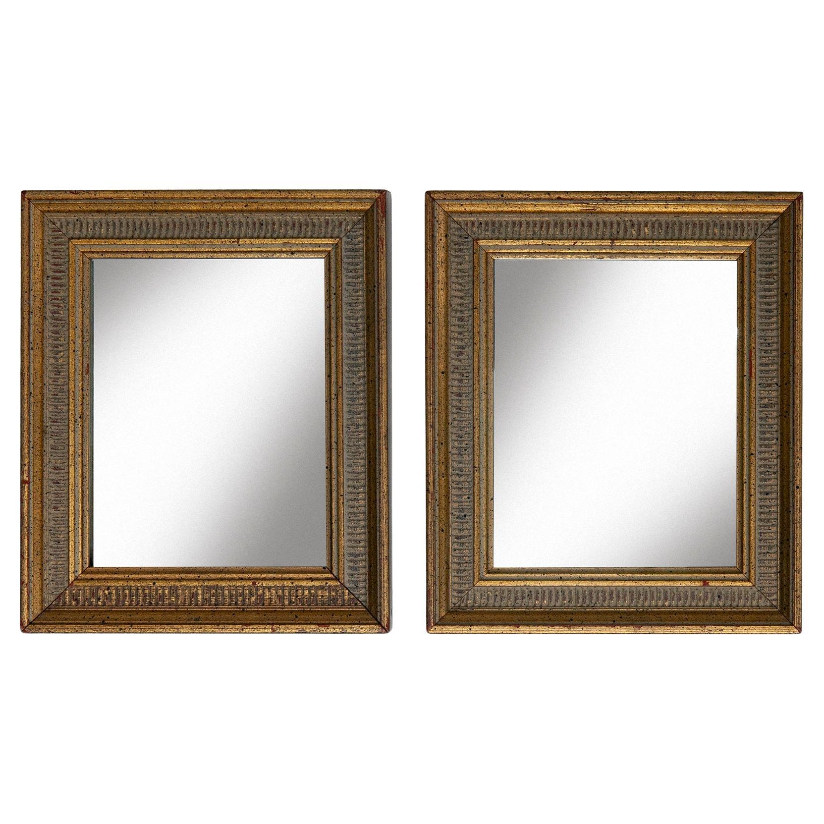 Paire de petits miroirs Florentine d'époque en vente