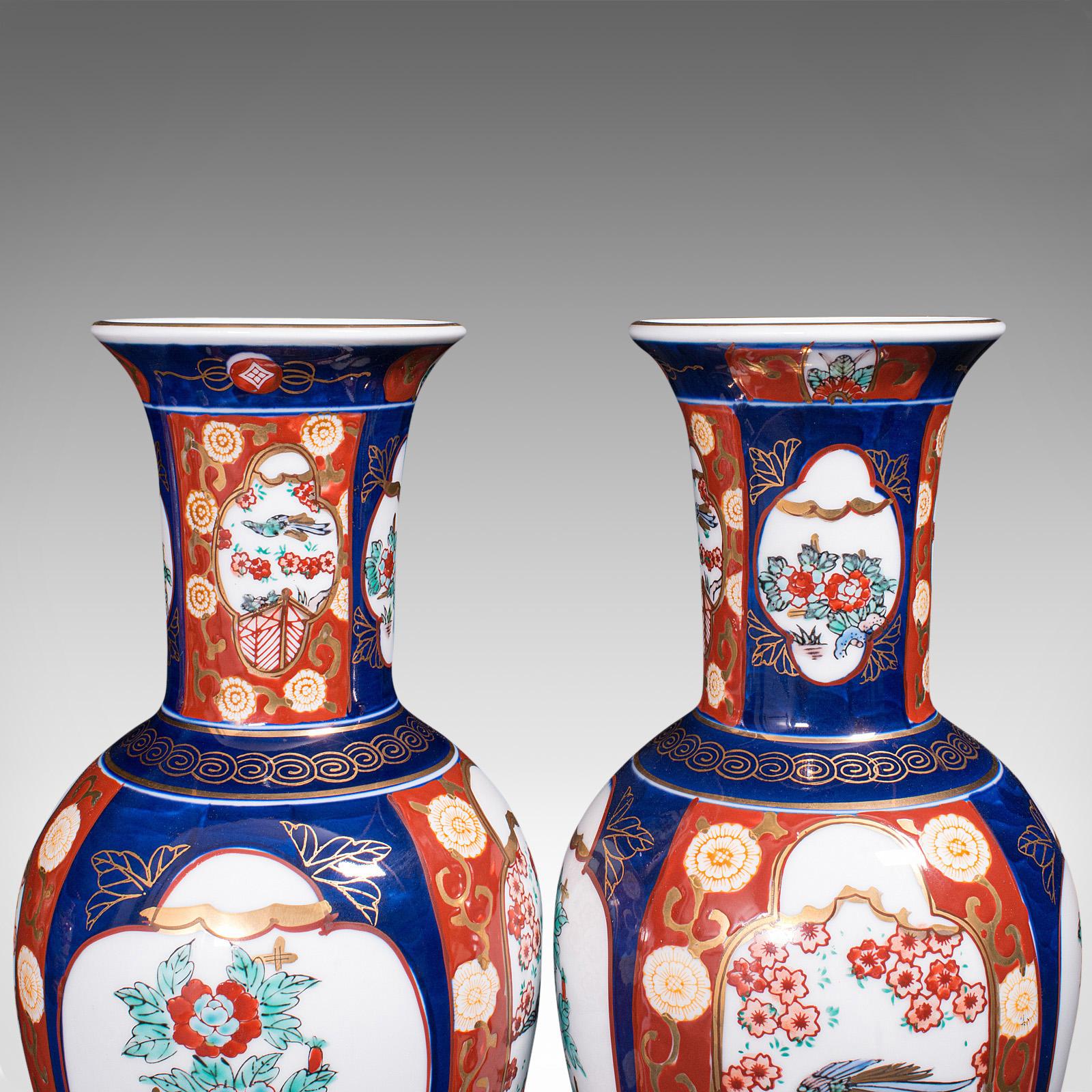 Pair of Vintage Flower Vases, Chinese, Display Urn, Imari Revival, Late 20th.C 4