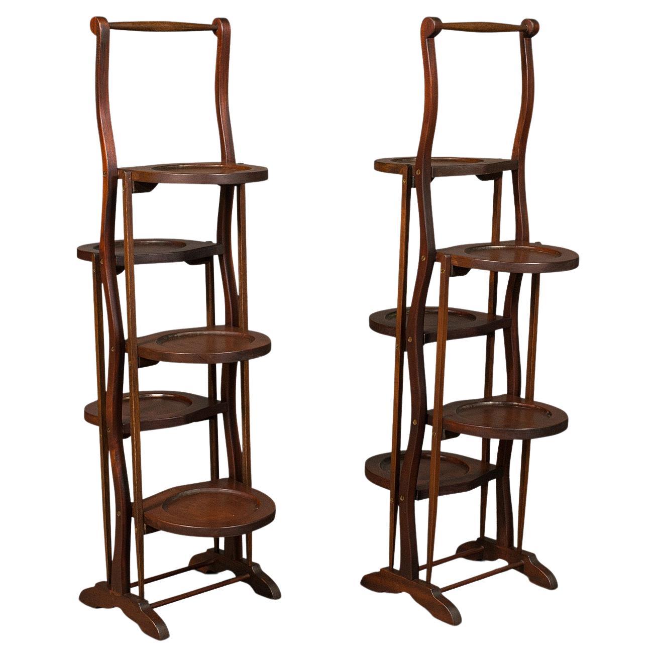 Pair of Vintage Folding Cake Stands, English, Afternoon Tea, Art Deco, C.1930