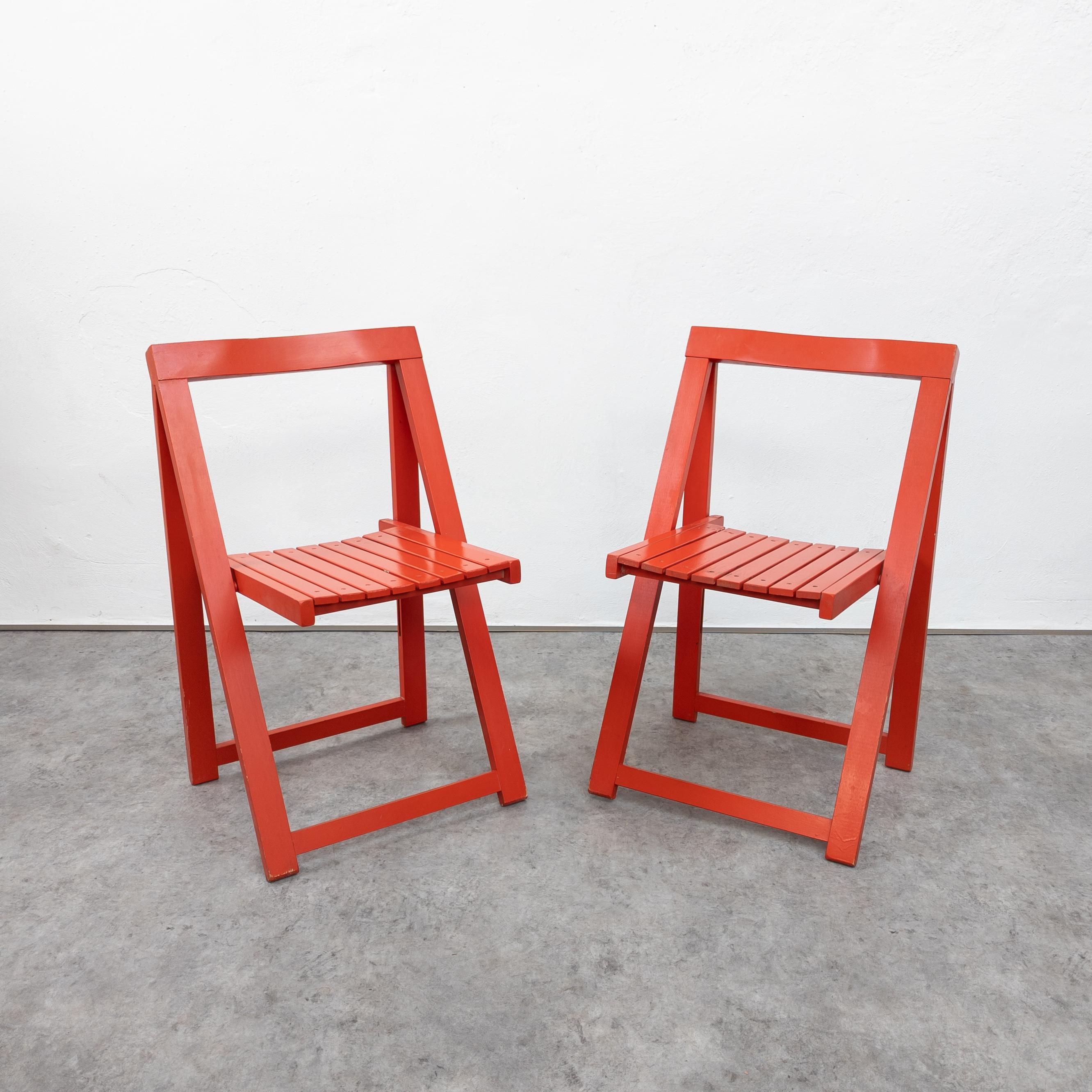 Italian Pair of Vintage Folding Chairs by Aldo Jacober for Alberto Bazzani For Sale