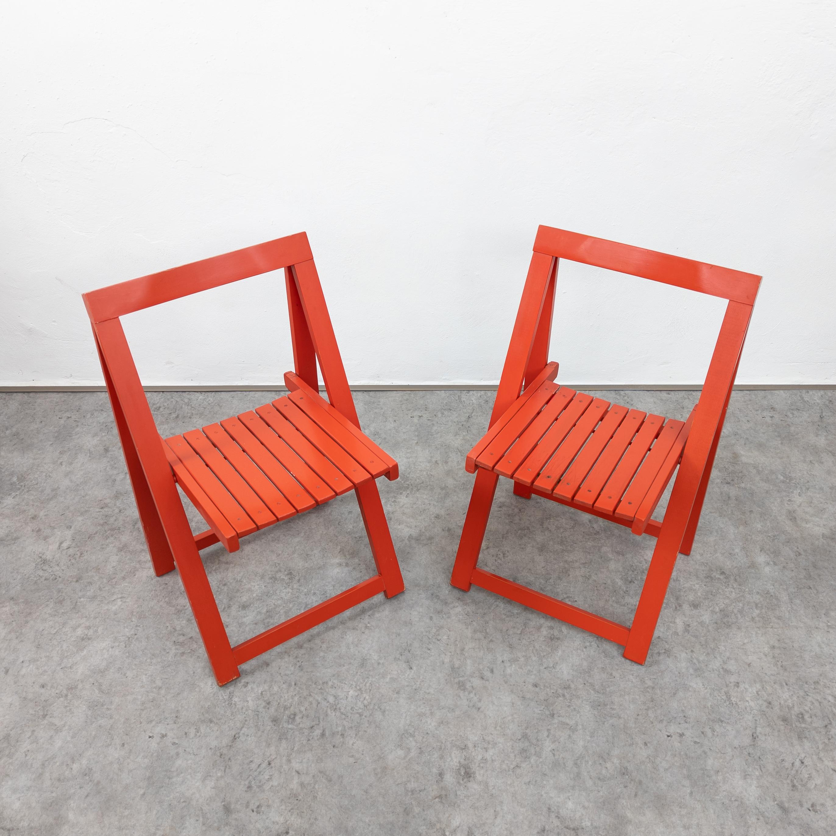 Ein Paar klappbare Vintage-Stühle von Aldo Jacober für Alberto Bazzani im Zustand „Gut“ im Angebot in PRAHA 5, CZ