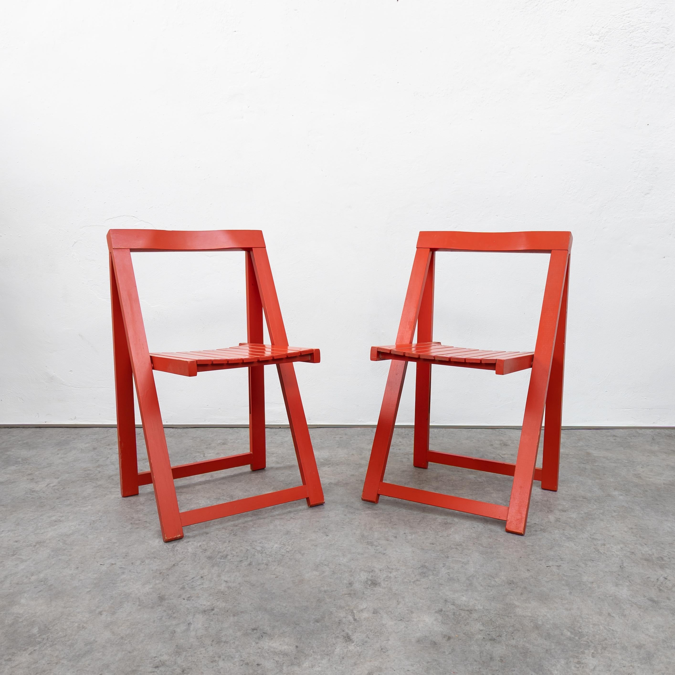 Pair of Vintage Folding Chairs by Aldo Jacober for Alberto Bazzani For Sale 1