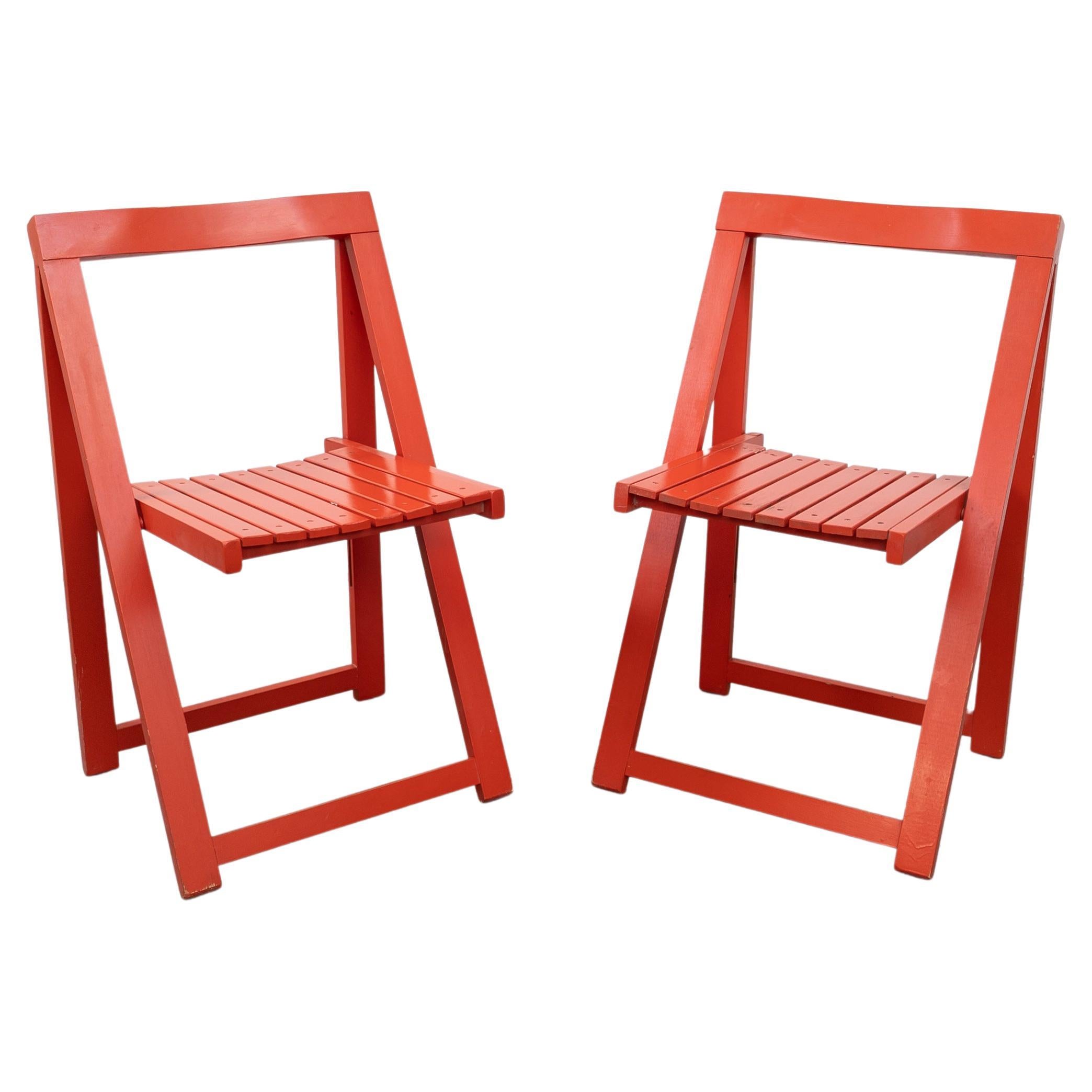 Pair of Vintage Folding Chairs by Aldo Jacober for Alberto Bazzani For Sale
