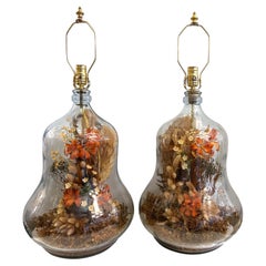 Pair of Vintage Foliage Lamps