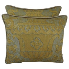 Pair of Vintage Fortuny Accent Pillows with Urns