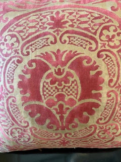 Pair of Vintage Fortuny Orsini Pillows with Belgian Linen Backs