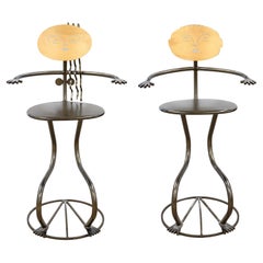 Paire de tabourets de bar vintage Fred Garbotz Rockledge Design Studios He She Bistro