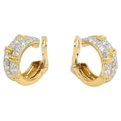 Pair of Vintage Fred "Isaure" Gold, Platinum and Diamond Earrings