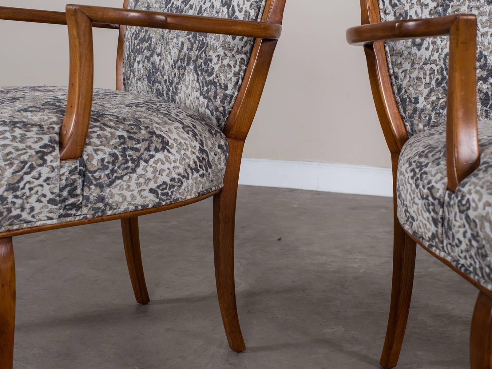 Pair of Vintage French Art Deco Beechwood Chairs, circa 1940 2