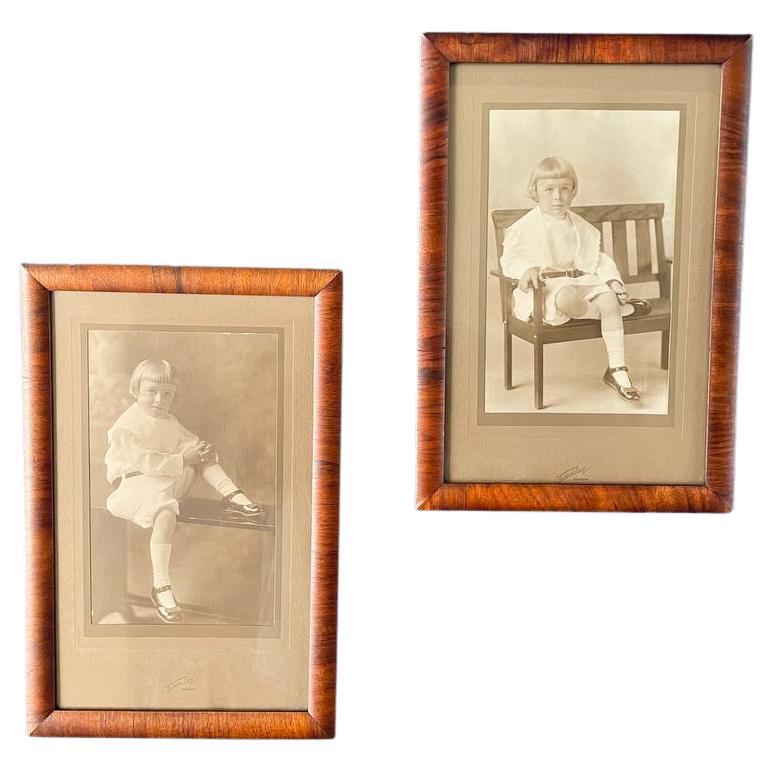 Coppia di cornici francesi d'epoca in Wood Art Déco in vendita