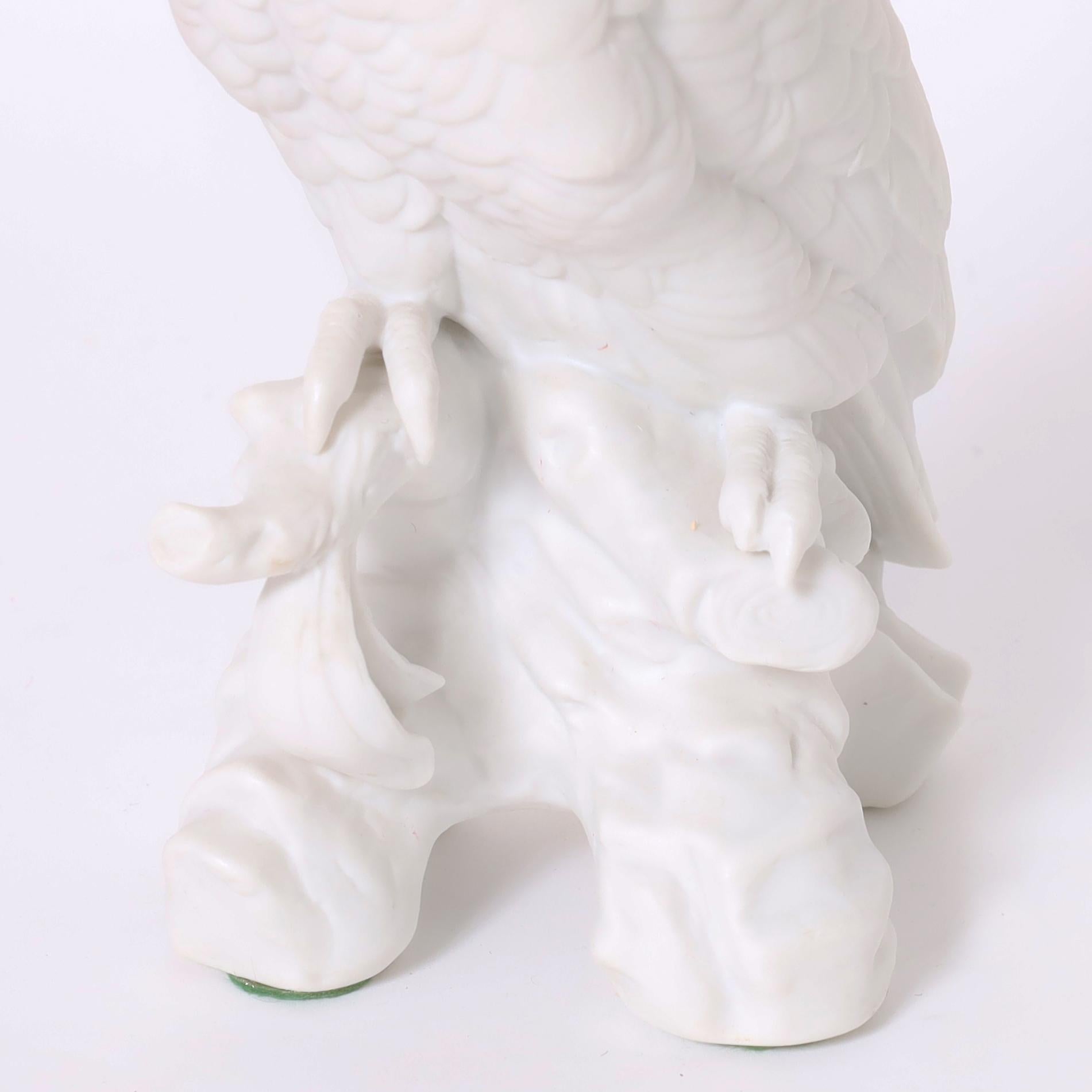 Pair of Vintage French Bisque Porcelain Birds 1