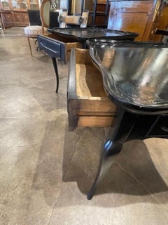 Pair of Vintage French Black Lacquered Side Tables