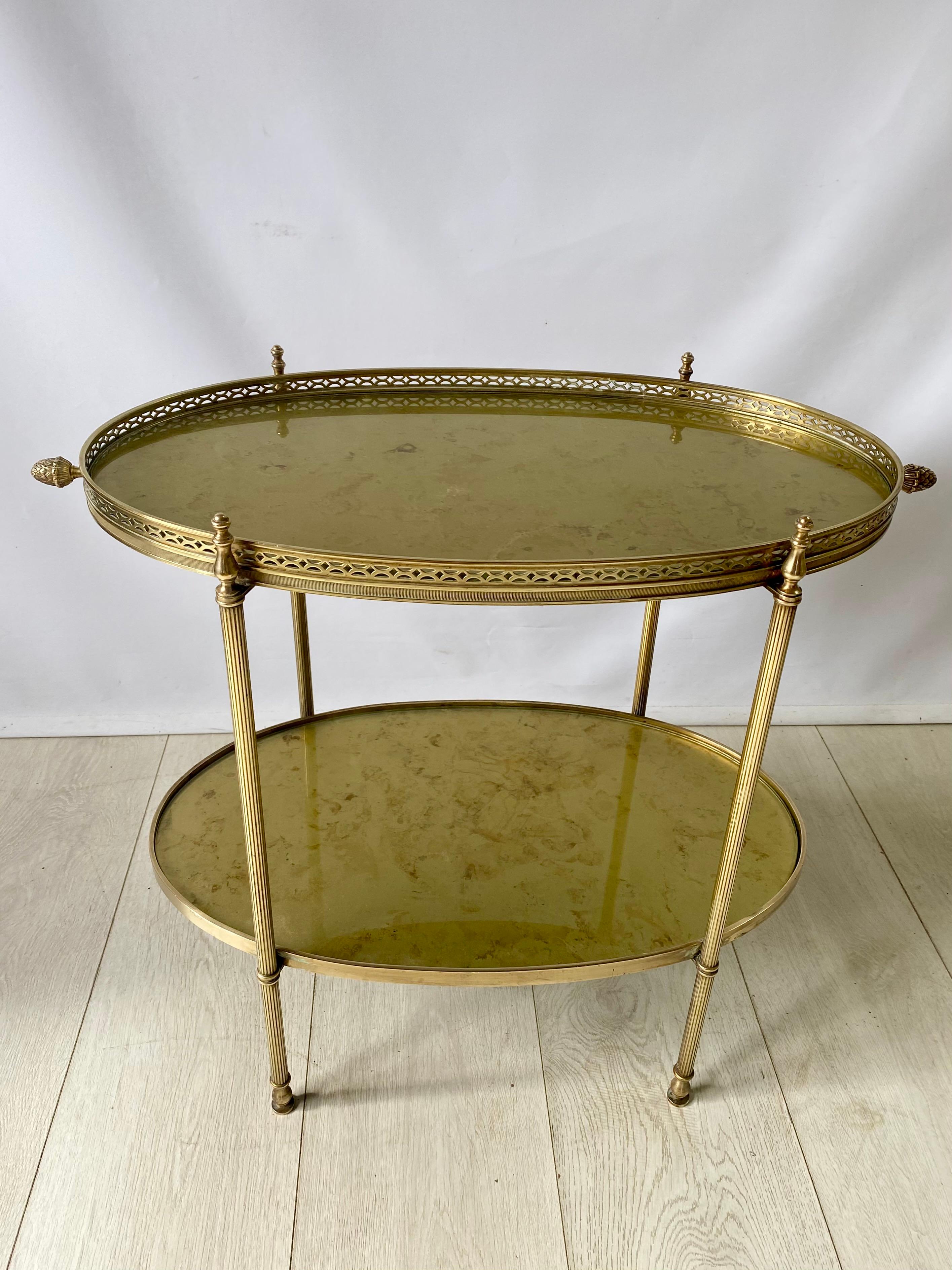 Pair of Vintage French Brass Side Tables 7