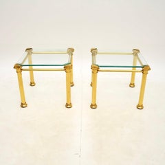 Pair of Vintage French Brass Side Tables
