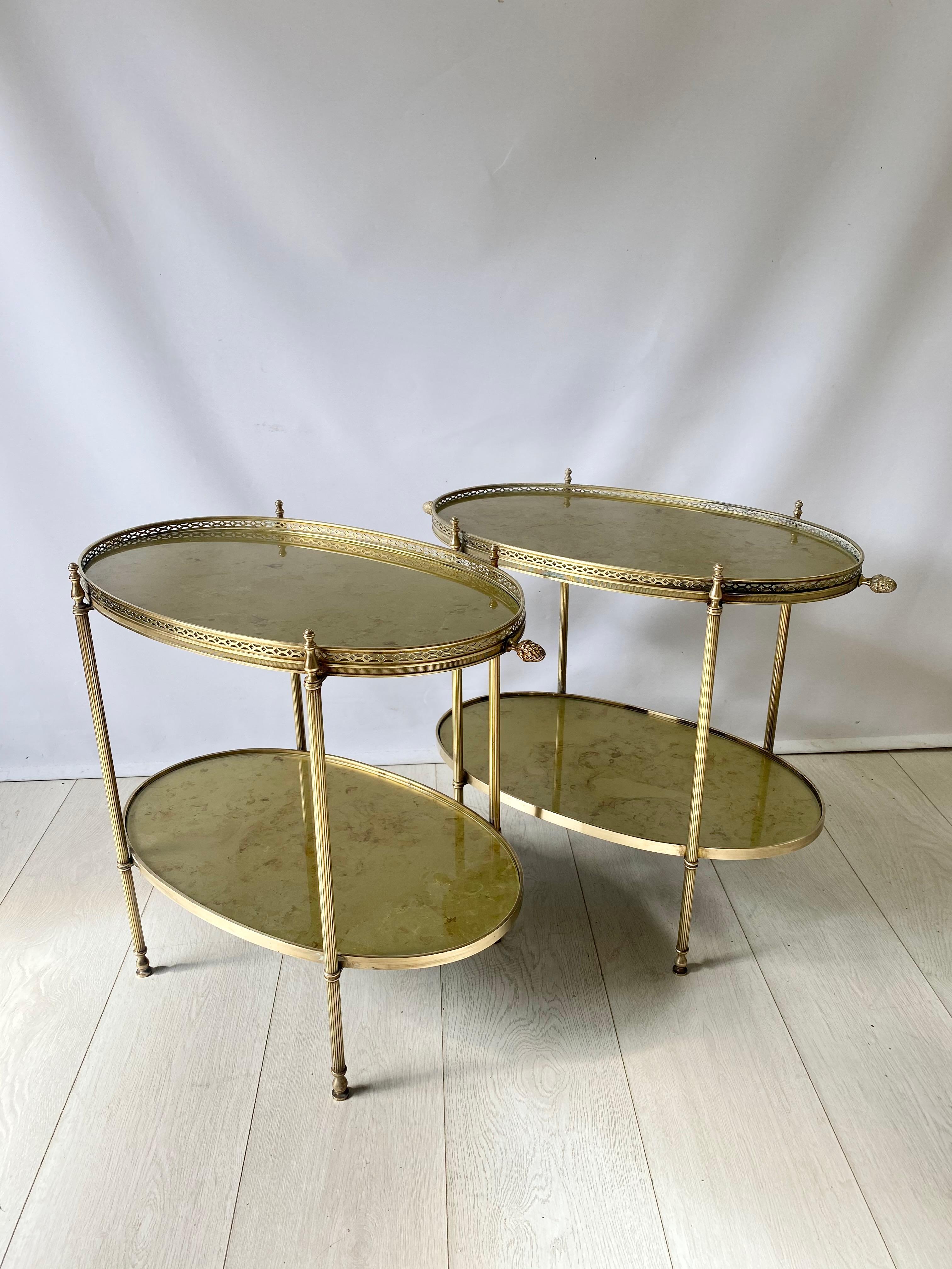 Pair of Vintage French Brass Side Tables 3